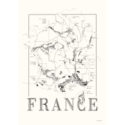 Vinkarta France 50x70cm